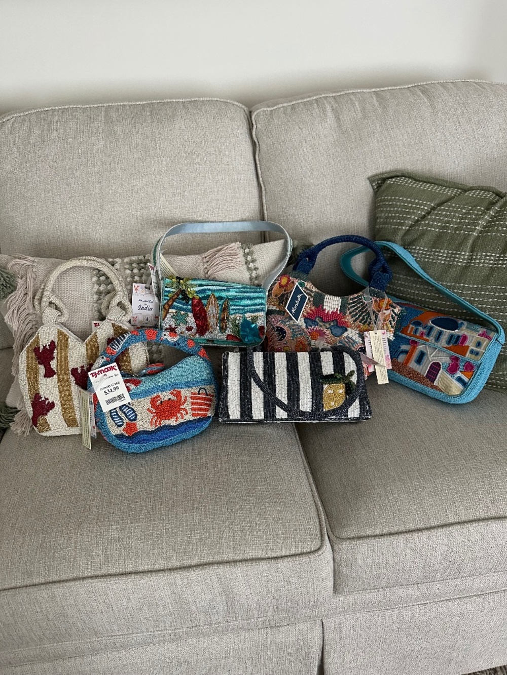 Lot of 6 beaded bags